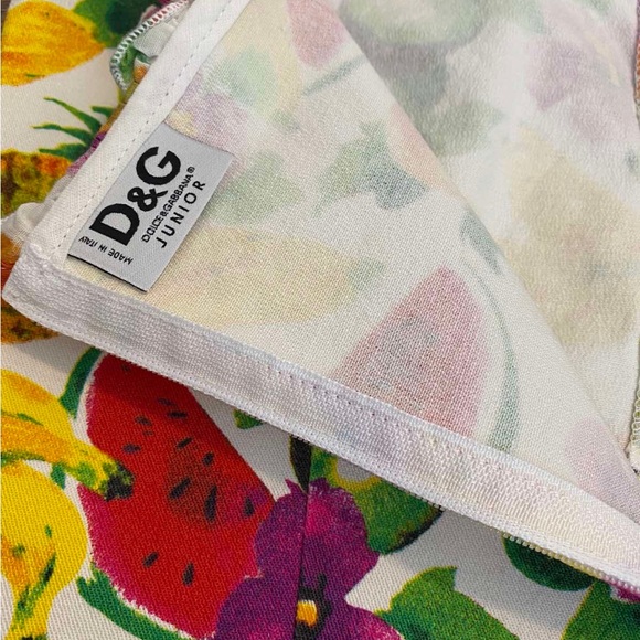 DOLCE & GABBANA Top Summer Flower Fruit Print Multi Size Junior 14 - Picture 11 of 16